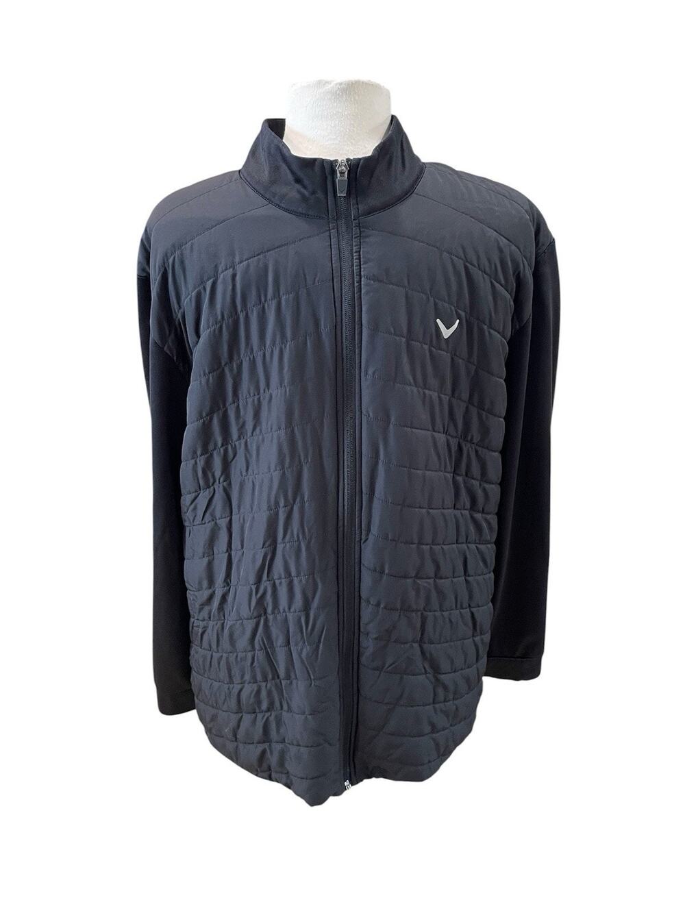 Callaway Men's Full Zip Quilted Puffer Black Jacket Size XL Golf Outdoors